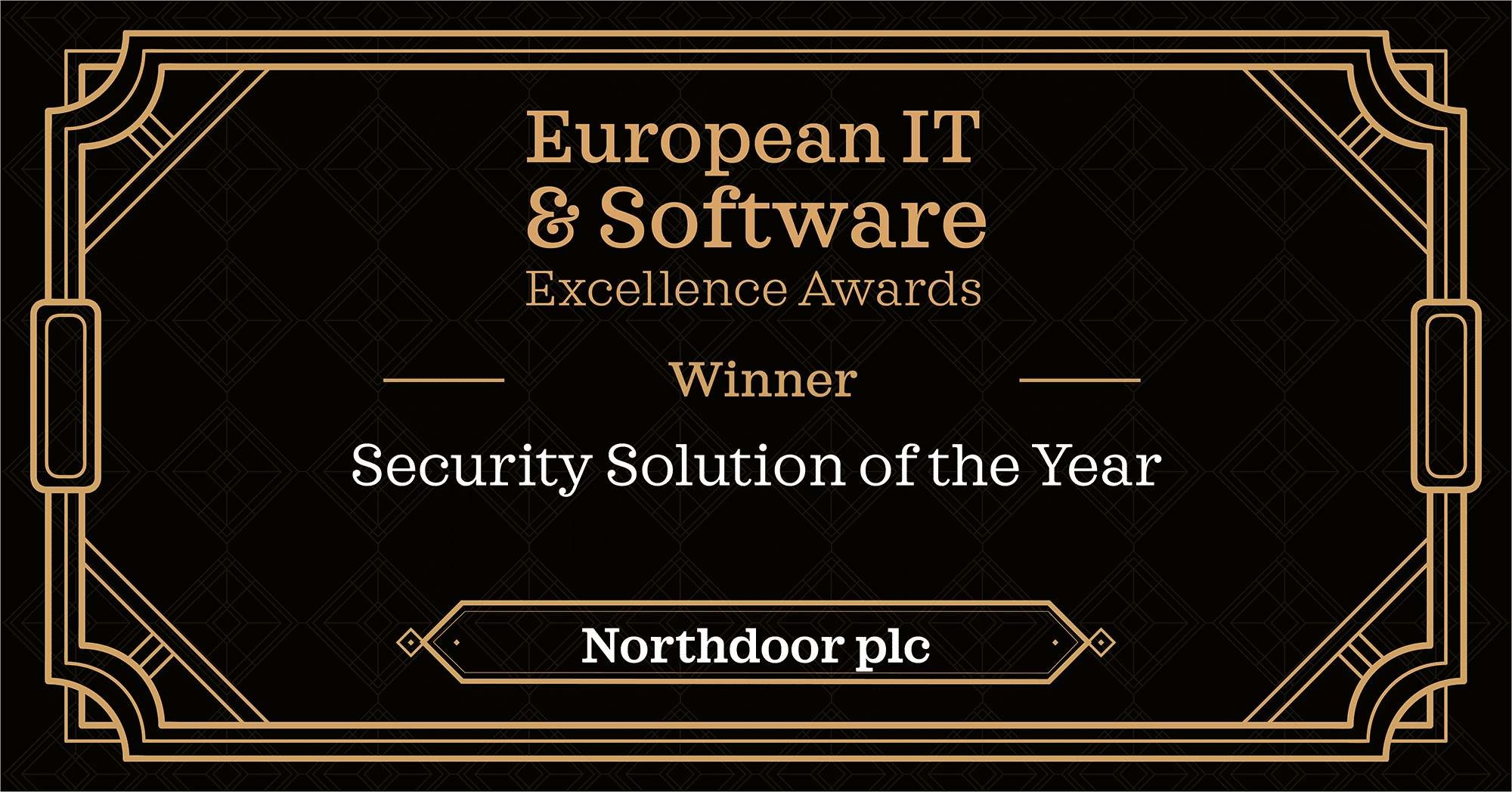 IT Europa Winner Security Solution of the Year Northdoor winner of Security Solution of the Year award